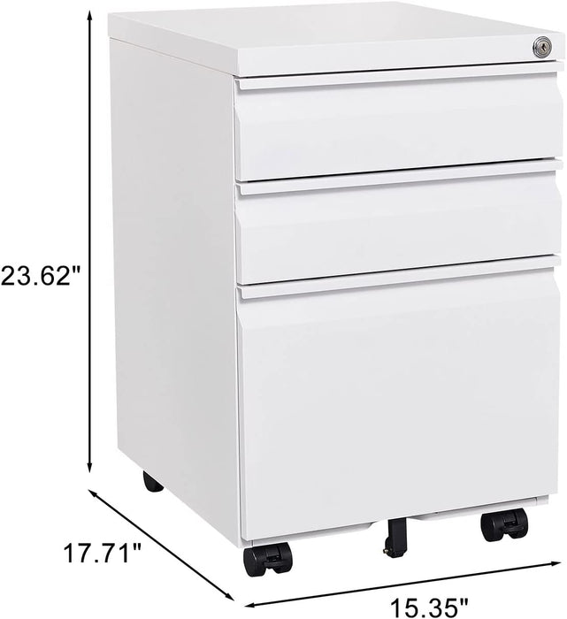 Mobile File Cabinet with Lock for Office Storage