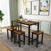 Rustic Brown 5-Piece Bar Table Set with Chairs