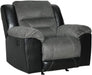 Gray Faux Leather Manual Rocker Recliner