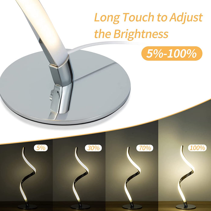 Touch Control Spiral Bedside Lamp in 3 Colors