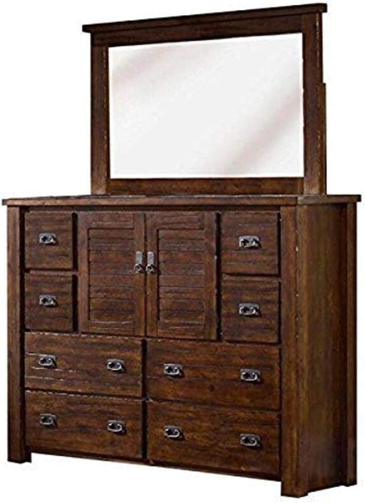 Trestlewood Dresser with Mirror, 8-Drawer, Brown