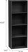 Compact Black Wood Bookshelf with 4 Tiers