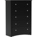 Sonoma 5-Drawer Chest for Bedroom in Black