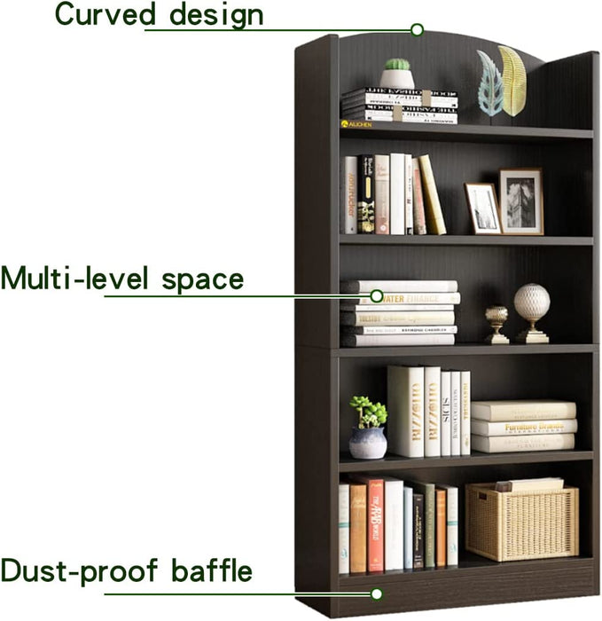 Tall 5-Tier Bookcase with Open Shelves