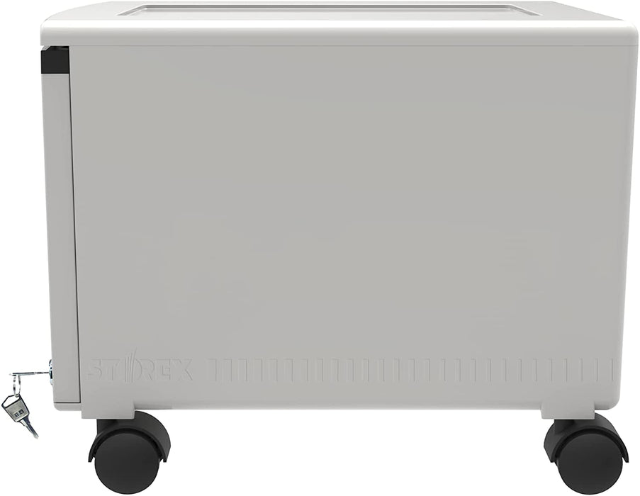 Gray Locking File Cabinet with Casters