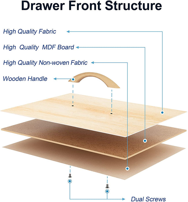 8-Drawer Fabric Dresser with Shelves, Nature