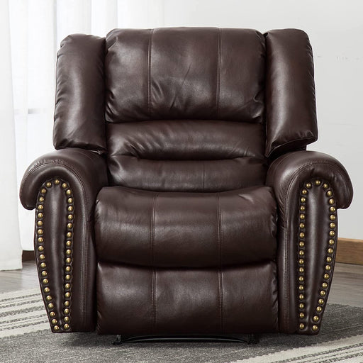 Classic and Traditional Leather Recliner Chair (Brown)