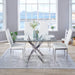 Tempered Glass Dining Table with Chromed Legs (White)