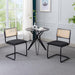 Set of 2 Black Rattan Dining Chairs