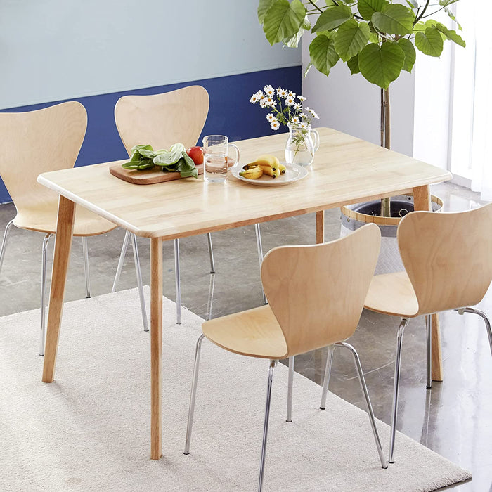 Livinia Canberra 47.2″ Rectangular Wooden Dining Table/Mid Century Modern Malaysian Oak Kitchen Table