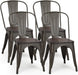 Tolix Style Cafe Side Chair, Industrial, Set of 4
