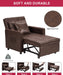 3-In-1 Convertible Sofa Chair Bed, Brown Leather