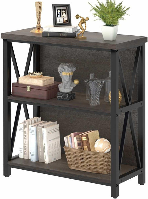 Rustic 3-Shelf Bookcase for Small Spaces