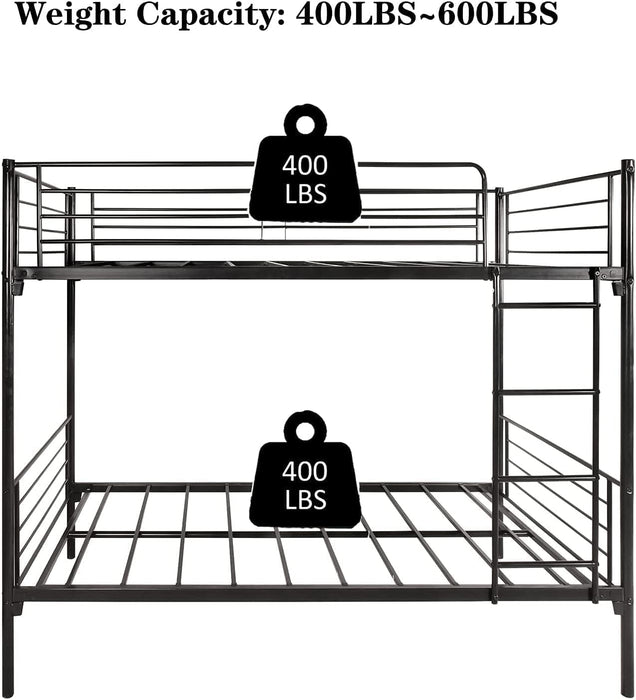 Heavy Duty Twin over Twin Bunk Bed, 600LBS, Metal, Black