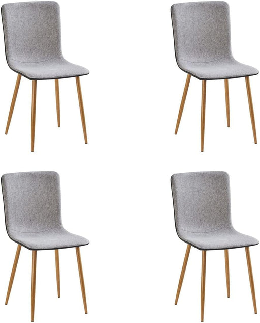 Scandinavian Style Fabric Dining Chairs (Set of 4, Beige)