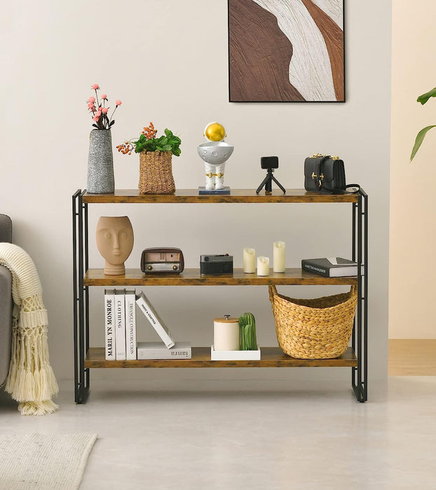 Rustic 3-Tier Bookcase for Home and Office