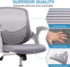 Ergonomic Grey Office Chair with Wheels and Armrests