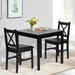 Small Wooden Kitchen Table Set for 2, Dark Brown