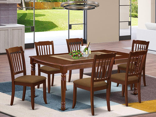 7-Piece Dining Table Set in Mahogany