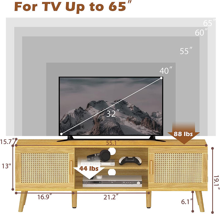 Rattan TV Console for 55 Inch TV