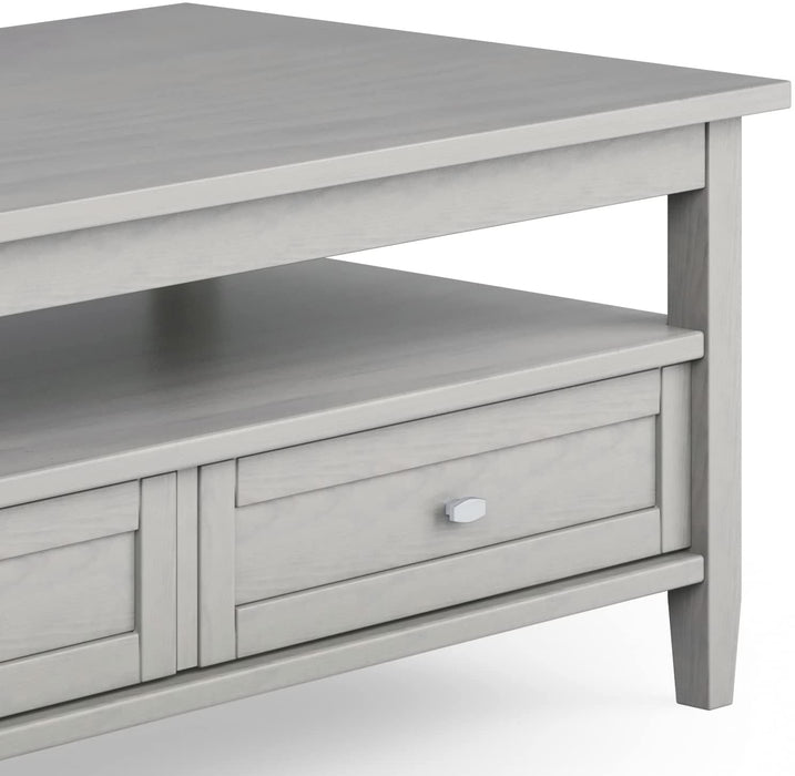 Fog Grey Solid Wood Coffee Table, Full Assembly Required