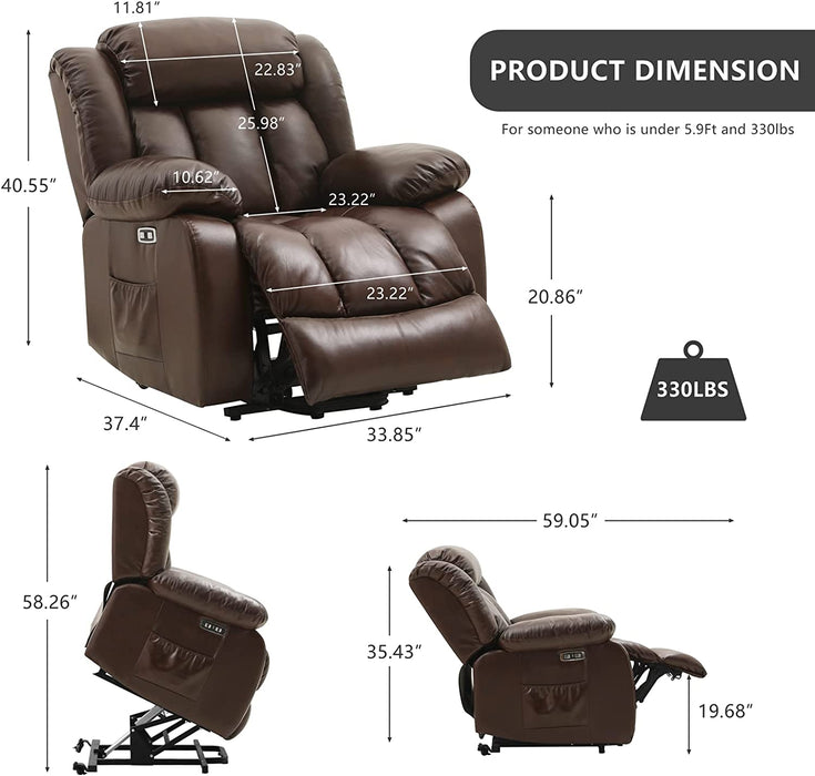 Power Lift Chairs Recliners for Elderly, Brown