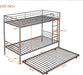 White Twin Bunk Bed with Trundle and Guardrails
