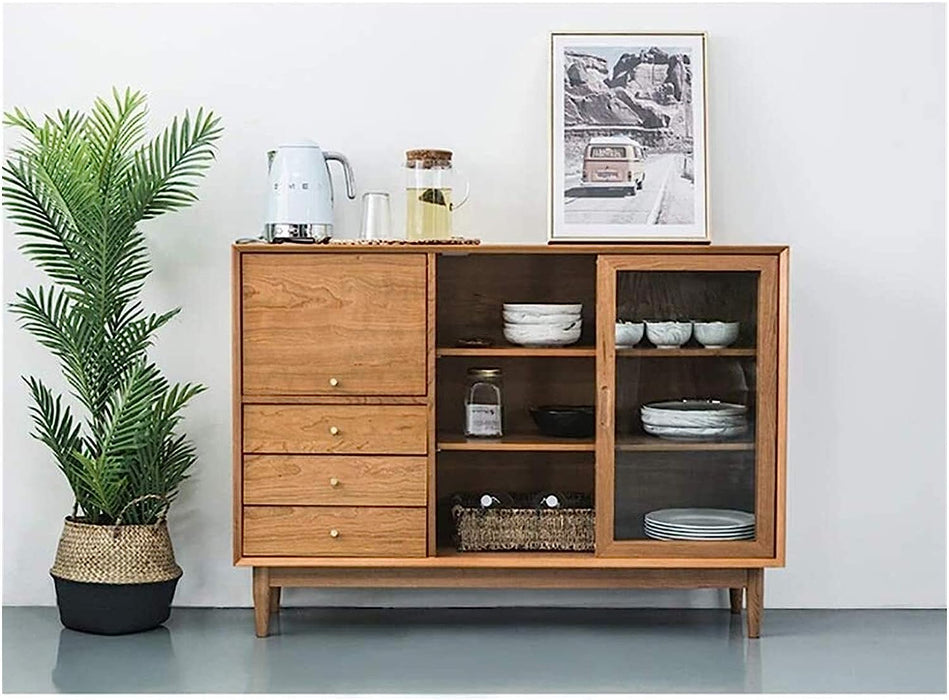 Cherry Wood Accent Buffet Server Console Table