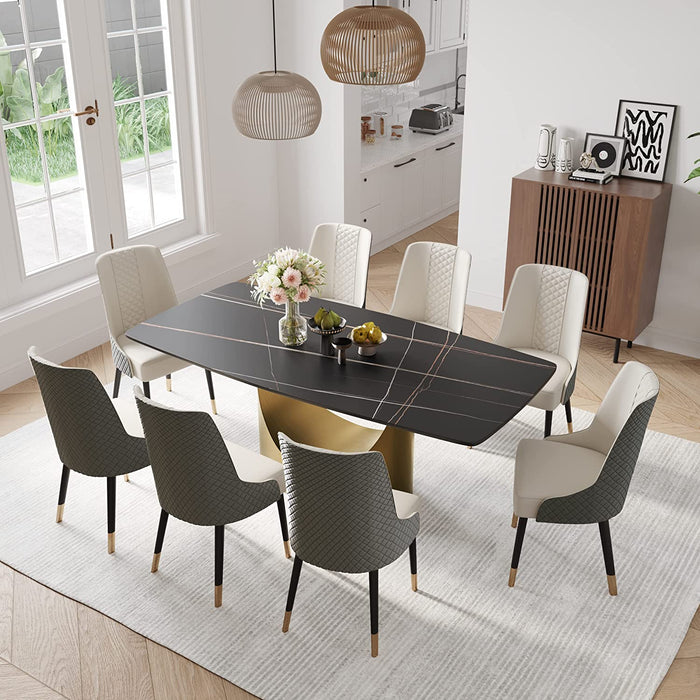 Modern Black Rectangular Dining Table