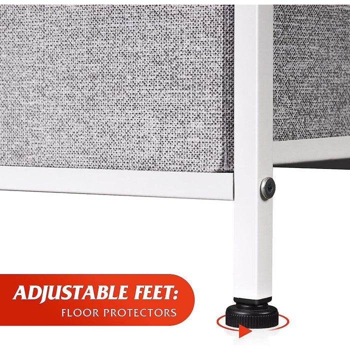 Fabric Storage Tower with 8 Drawers, Light Grey