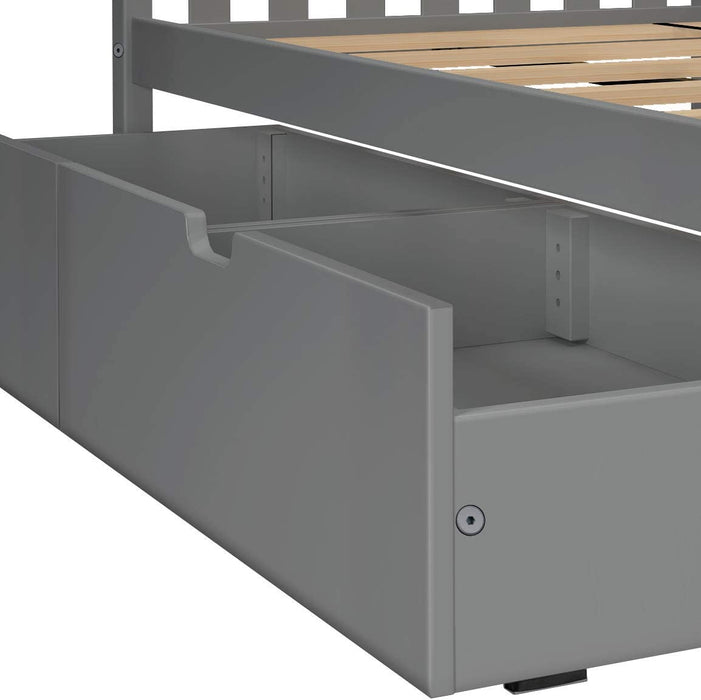 Full-Over-Full Wood Bed Frame with Storage Drawers