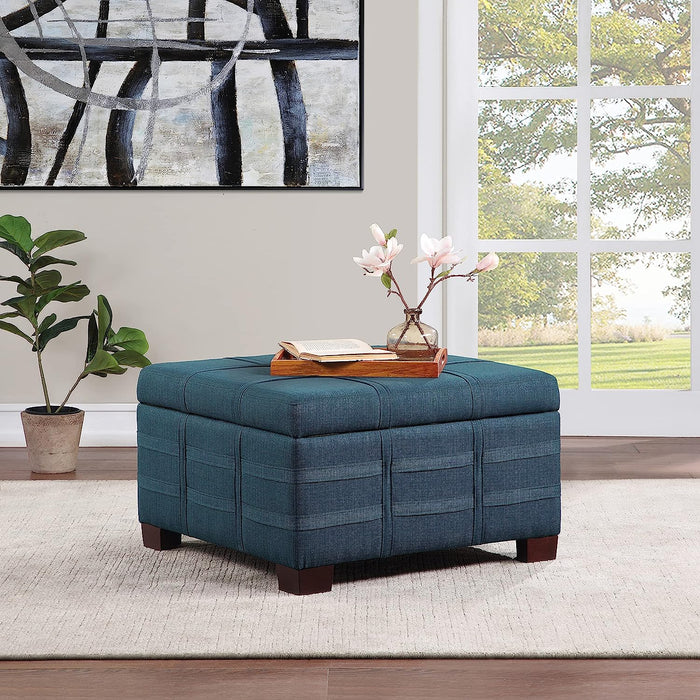 Azure Storage Ottoman with Tray and Legs