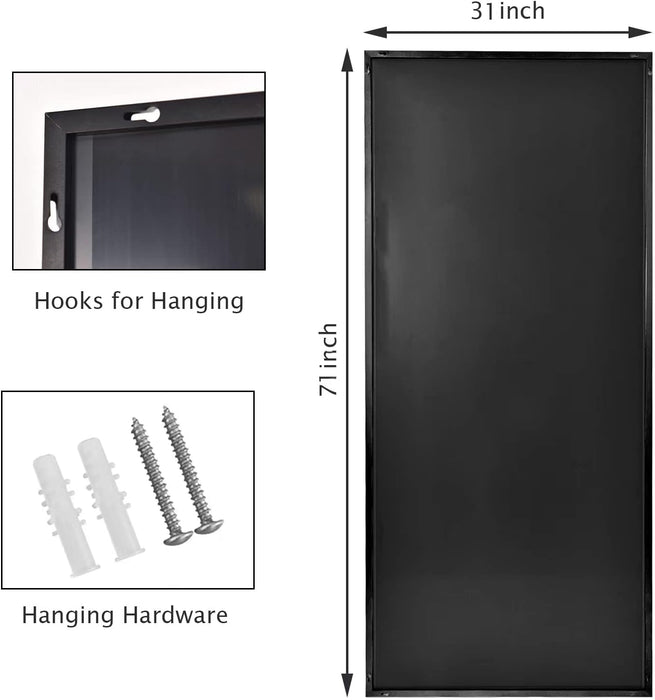 76″X34″ Black Full Length Mirror Standing Hanging or Leaning against Wall