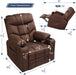 Brown Electric Power Lift Recliner with Massage and Heat