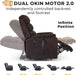 Brown Chenille Electric Power Lift Recliner