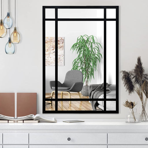 Wall Mirror Decorative Mirrors Farmhouse for Living Room Bedroom Entryway Bathroom Vanity (Black3)