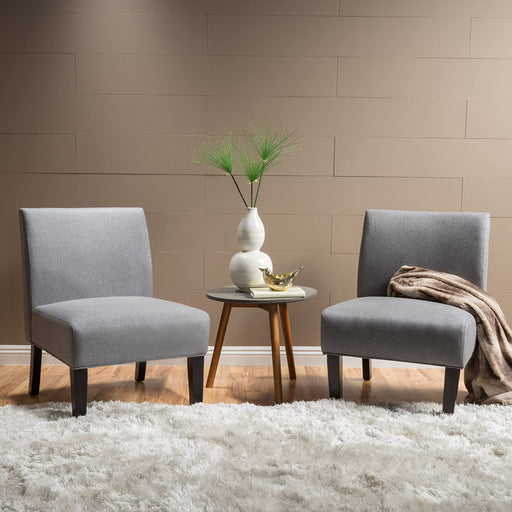 Set of 2 Grey Accent Chairs