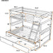 Twin over Full Wooden Bunk Bed W/ Storage, Grey