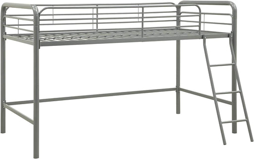 Junior Loft Bed Frame W/ Ladder, Silver