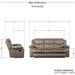 Bay Manual Double Reclining Sofa, Brown
