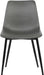 Monte Contemporary Dining Chair, Faux Leather, Black Powder Coated Metal Legs, Gray