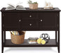 Coffee Brown Wood Buffet Server with Cabinets