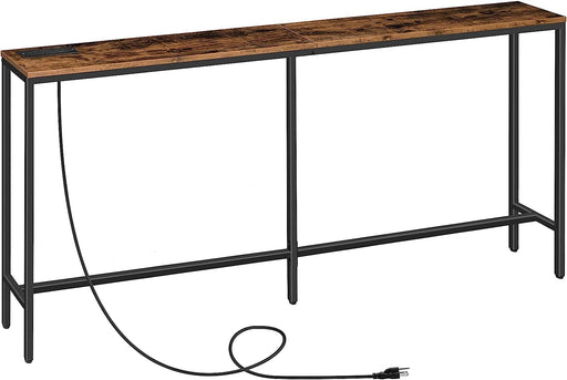 Industrial Console Table with Power and USB