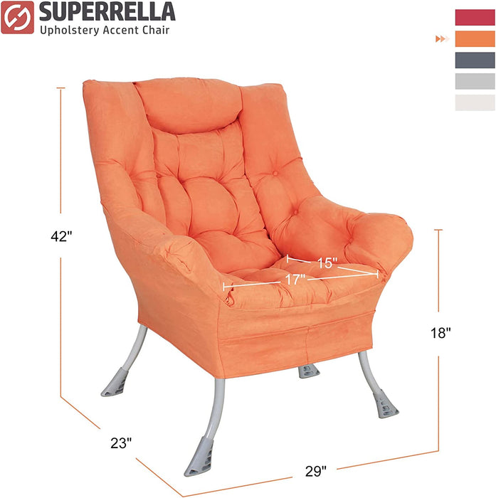 Orange High-Backed Upholstered Armchair for Modern Living Rooms