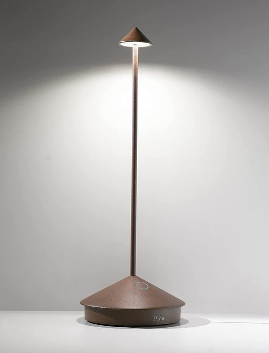 Pina Pro LED Table Lamp (Color: Rust) in Aluminum
