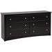 Black Sonoma 6 Drawer Double Dresser