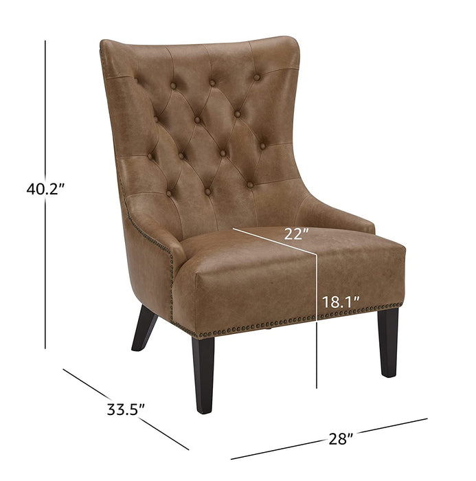 Kingsolver Tufted Leather Accent Chair on Amazon