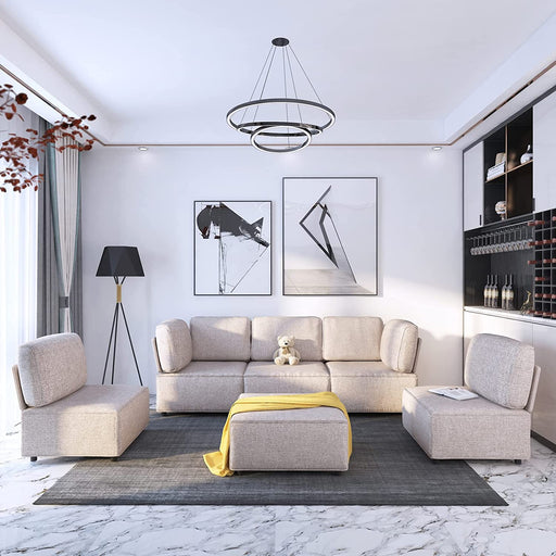 Grey Modular Sectional Sofa Couch Set