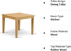 Modern Square Oak Dining Table, 36 X 30