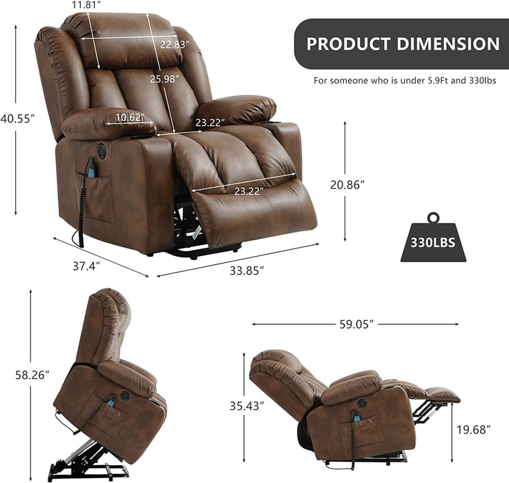 Power Lift Chairs Recliners for Elderly, Ochre